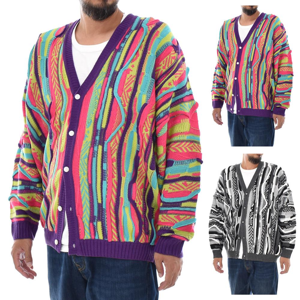 スリフティールック THRIFTY LOOK ニット 3D ニッティング B カーディガン 3D KNITTING B CARDIGAN(tl22s004) メンズ レディース セーター 3Dニット ジャガード｜raiders