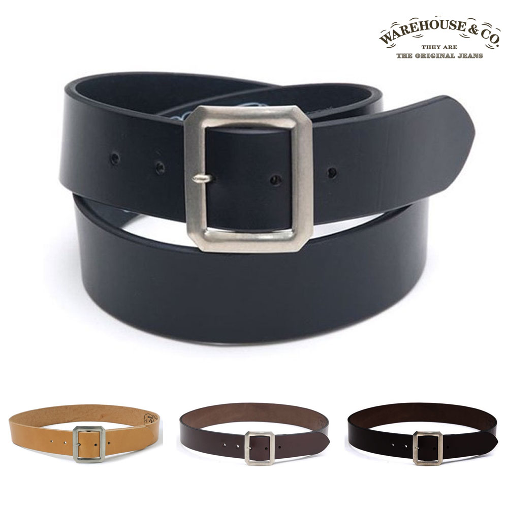 ウエアハウス WAREHOUSE ベルト GARRISON BELT ガリソンベルト6039 メンズ 男性 ジーンズ用 ジーパン用 本革 牛革 レザーベルト 黒 茶 タン ウェアハウス｜raiders