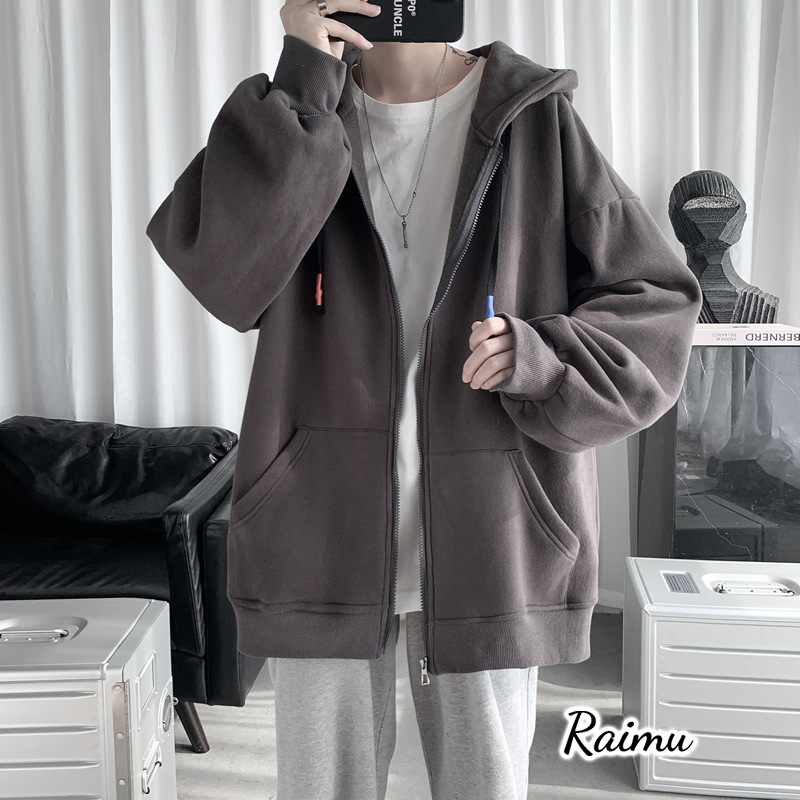 パーカー メンズ ジップパーカー 長袖 ダブルジップ メンズスタイル ジップアップパーカー 秋物 春服 冬raimu｜raimu｜03