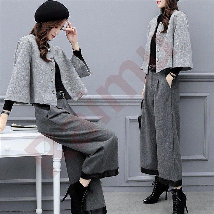 セットアップ レディース 秋冬 ワイドパンツ スーツジャケット コート  