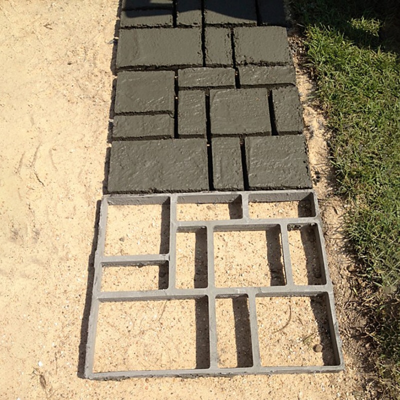 庭の歩道のためのDIY金型手動舗装セメントレンガ石道路コンクリート金型パスメーカー再利用可能手動で舗装 - 10