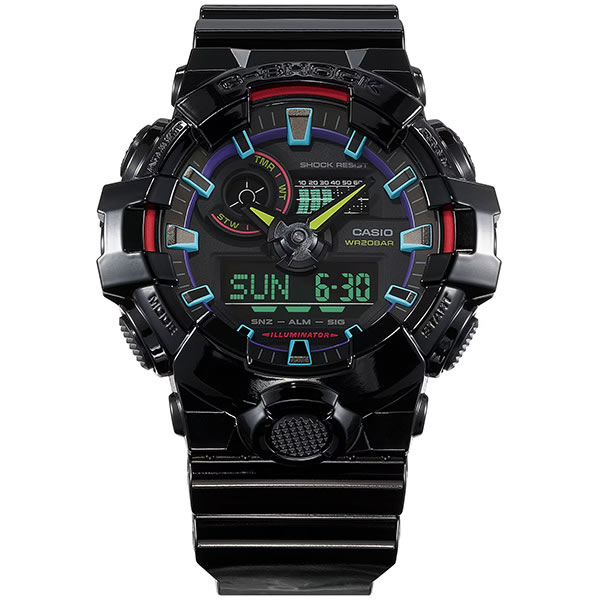 カシオ CASIO 腕時計 海外モデル GA-700RGB-1A G-SHOCK ジーショック Virtual Rainbow：Gamer’s RGB クオーツ メンズ｜rainbow-123｜02