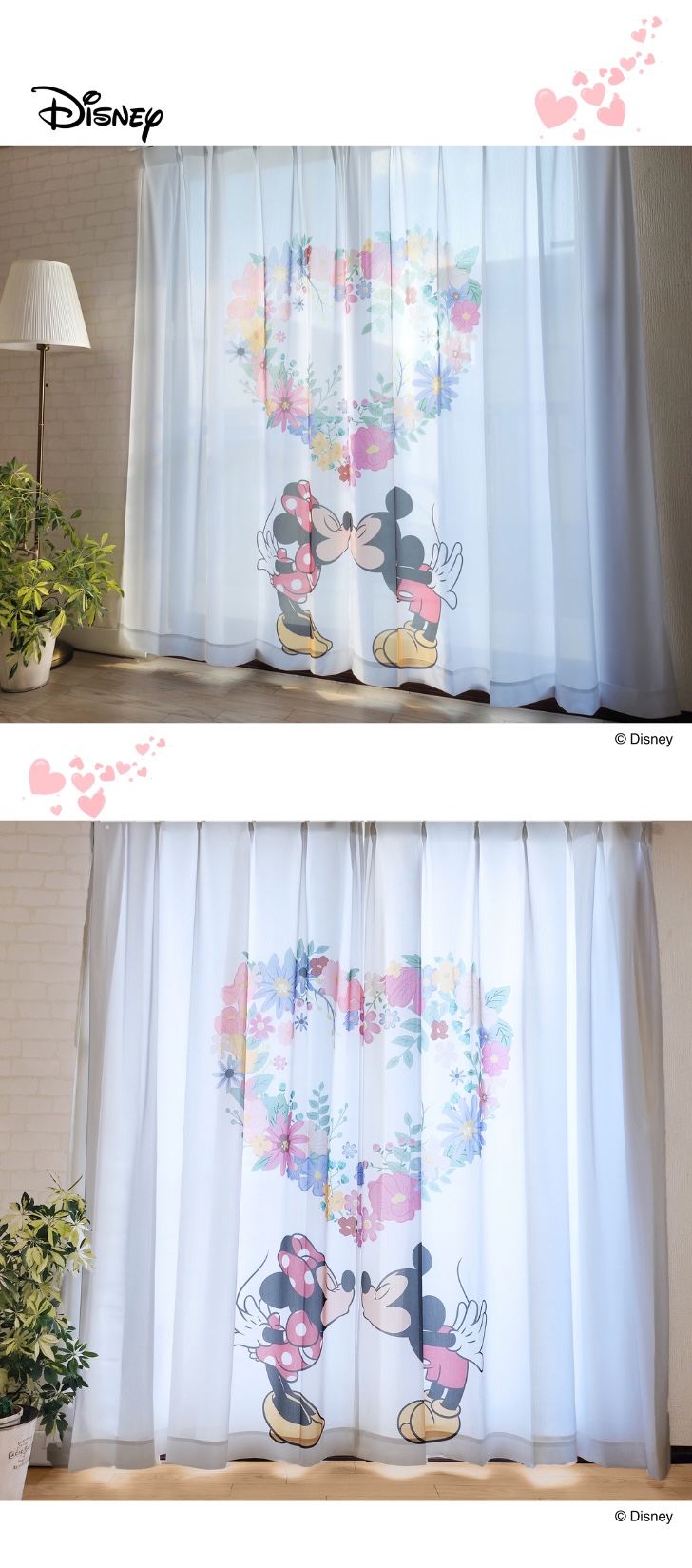 Disney レースカーテン ディズニー disney NEWミッキー＆ミニー