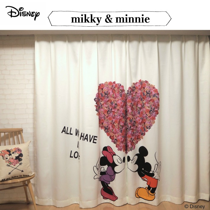 Disney カーテン ディズニー disney ミッキー＆ミニー ハート柄