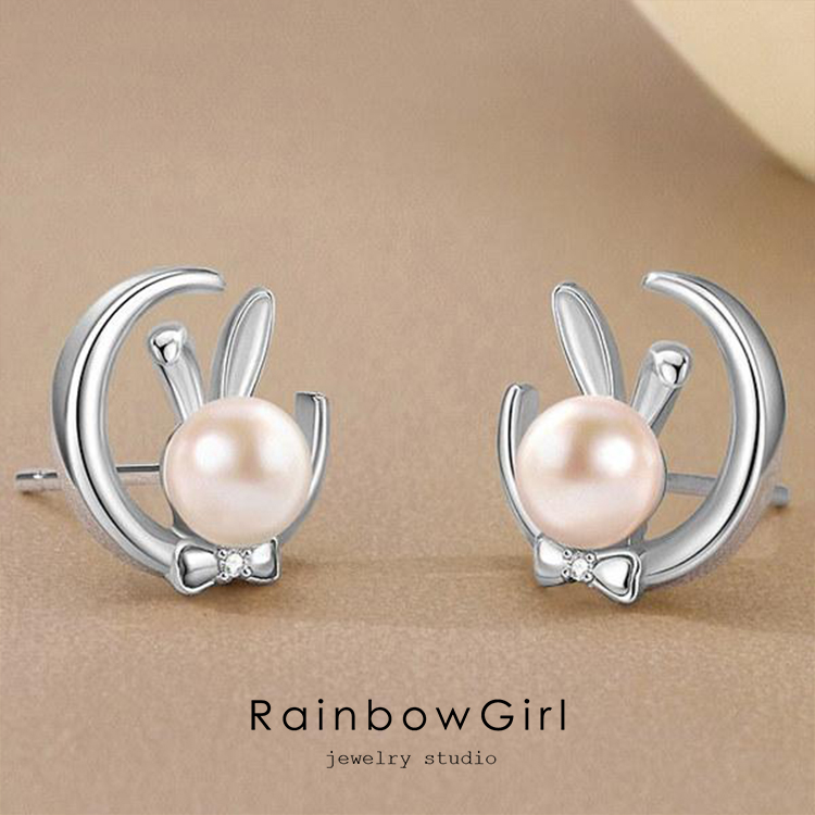 RainbowGirl（アクセサリー） ピアス レディース 月の兎 うさぎ