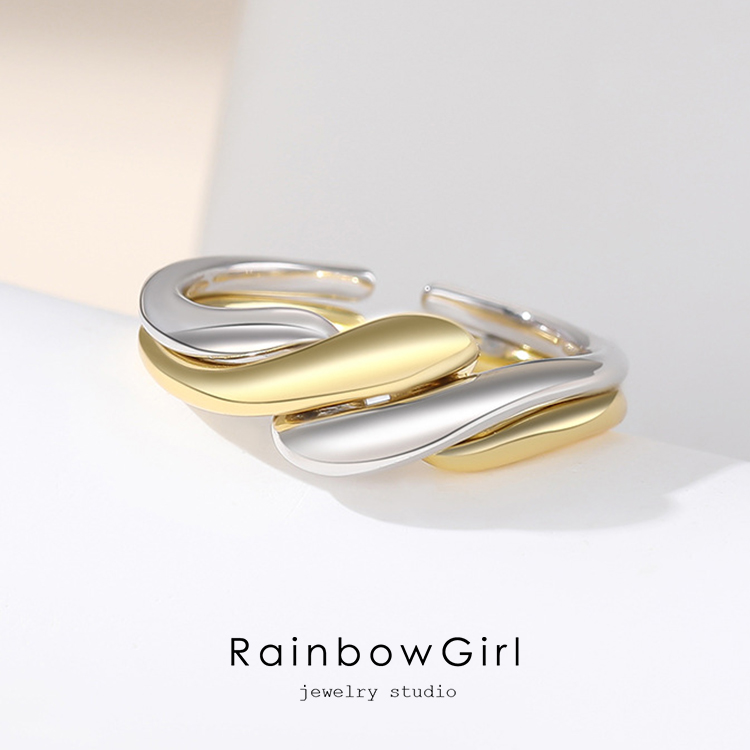 ＲＡＩＮＢＯＷ指輪 RainbowGirl（アクセサリー） 指輪 レディース 2連リング 2点