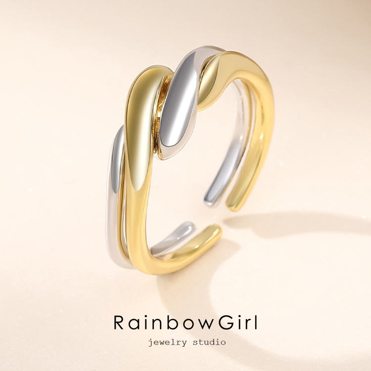 RainbowGirl（アクセサリー） 指輪 レディース 2連リング 2点