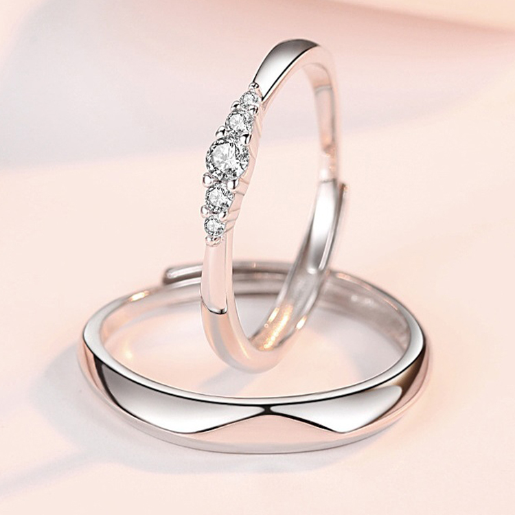 指輪 レディース メンズ ダイヤモンドcz 贅沢5粒 並ぶ 個性的