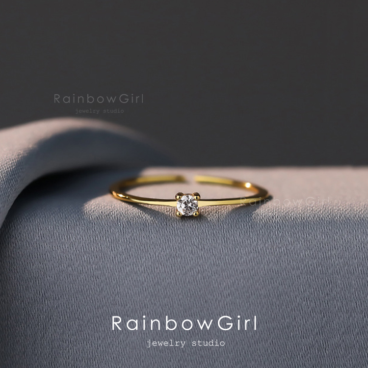 RainbowGirl（アクセサリー） 指輪 レディース 細いリング 一粒