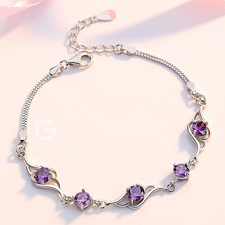 P5SV95 プラチナ シルバ レディースブレスレット RainbowGirl（アクセサリー） ブレスレット レディース 40代50代