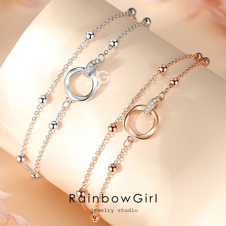 DSQUARED2 2連クロスチェーン ブレスレット アクセサリー ピンク s82ar0002-f124.jpg