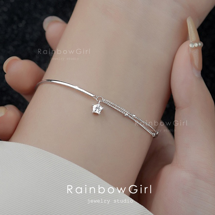 RainbowGirl ブレスレット レディース 星 スター 2連 バー オシャレ