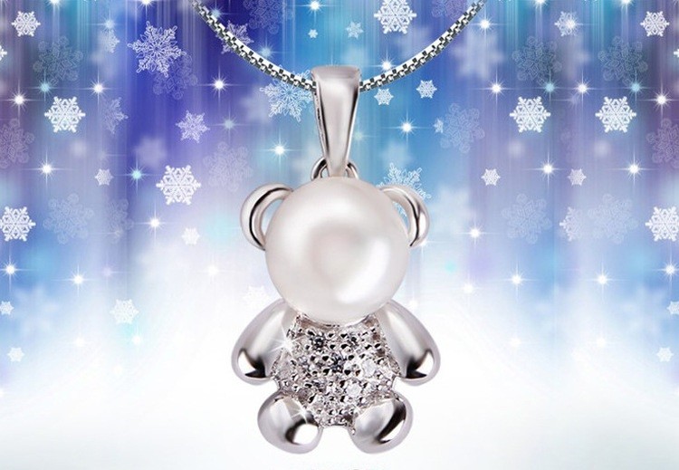 ミキモト ペンダント　テディベア クマ　パール　JAL限定品 MIKIMOTO】ミキモト『K18YG パール6.0mm ネックレス クマモチーフ』1