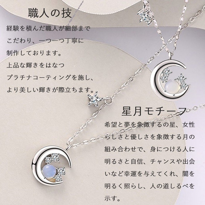シルバー 月型チャーム ネックレス 月見兎 pe2207-ch シルバーアクセサリー ネックレス メンズ 兎