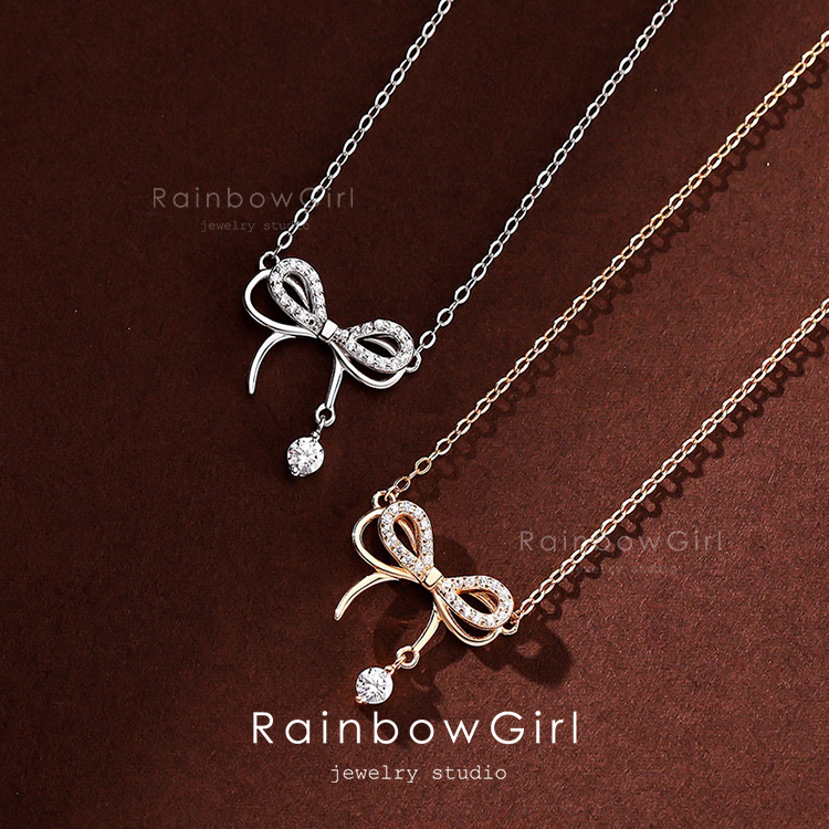 009Ne【高品質✨】リボンネックレス　シルバー　ハートダイヤ　上品　大人可愛い D03484DW00450_fw_thumbM.jpg