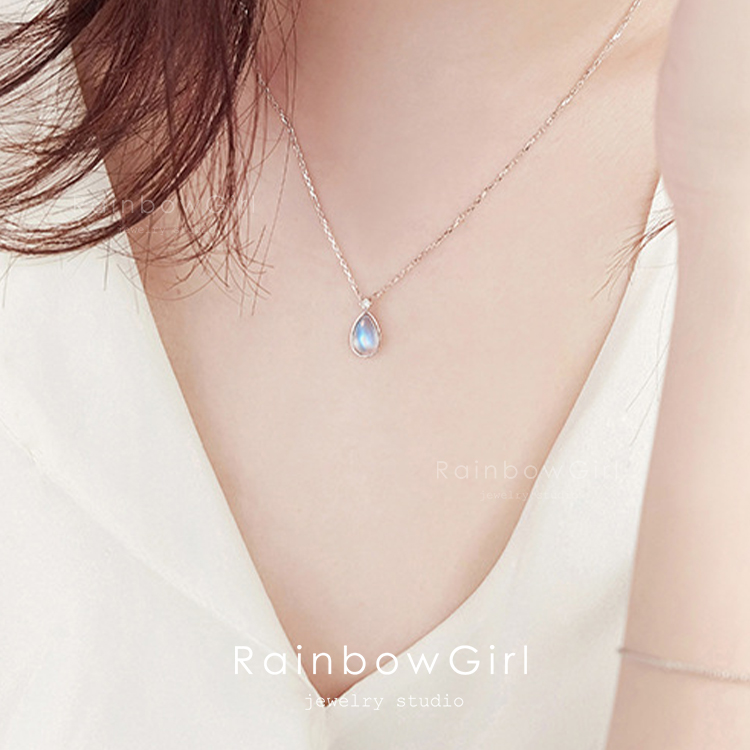 希少  S925 436ムーンストーンペンダントネックレス シルバー925 天然石 ムーンストーン ペンダント ネックレス ロジウム