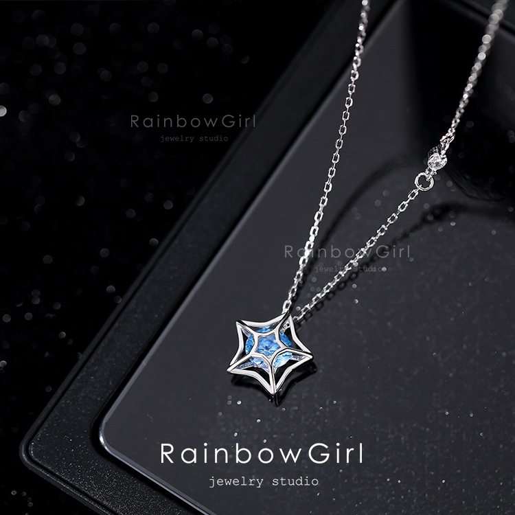 イ・ジュンギ　シルバー ネックレス 星型チャーム付き RainbowGirl（アクセサリー） ネックレス レディース 星形 星
