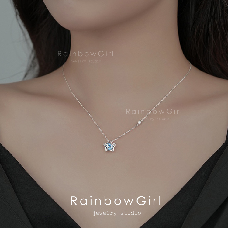 イ・ジュンギ　シルバー ネックレス 星型チャーム付き RainbowGirl（アクセサリー） ネックレス レディース 星形 星