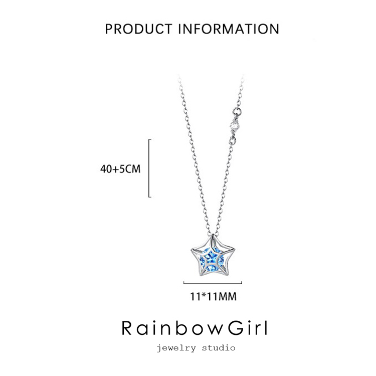 RainbowGirl ネックレス レディース スター 星 可愛い シルバー925