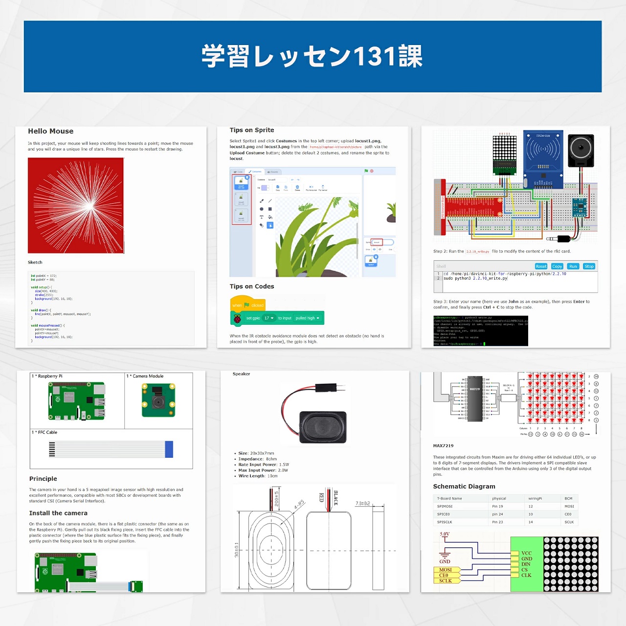 SunFounder公式代理店 SunFounder Raspberry Pi スターターキット究極版 ラズベリーパイ4B 3B+ 400用 Python C Java Scratch プログラミング 131学習レッスン｜rainbowtech｜08