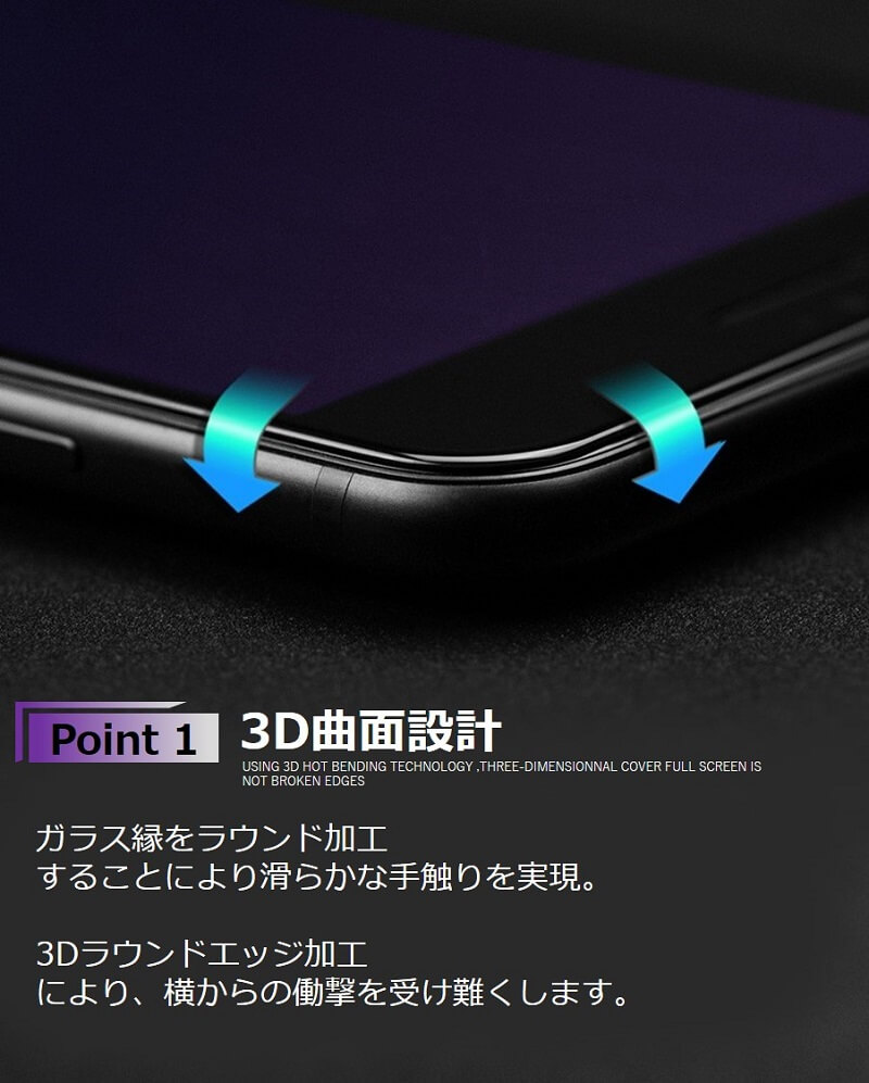 iPhone SE iPhone8 iPhone7 iPhone8Plus iPhone7Plus ガラスフィルム ブルーライトカット 全面保護