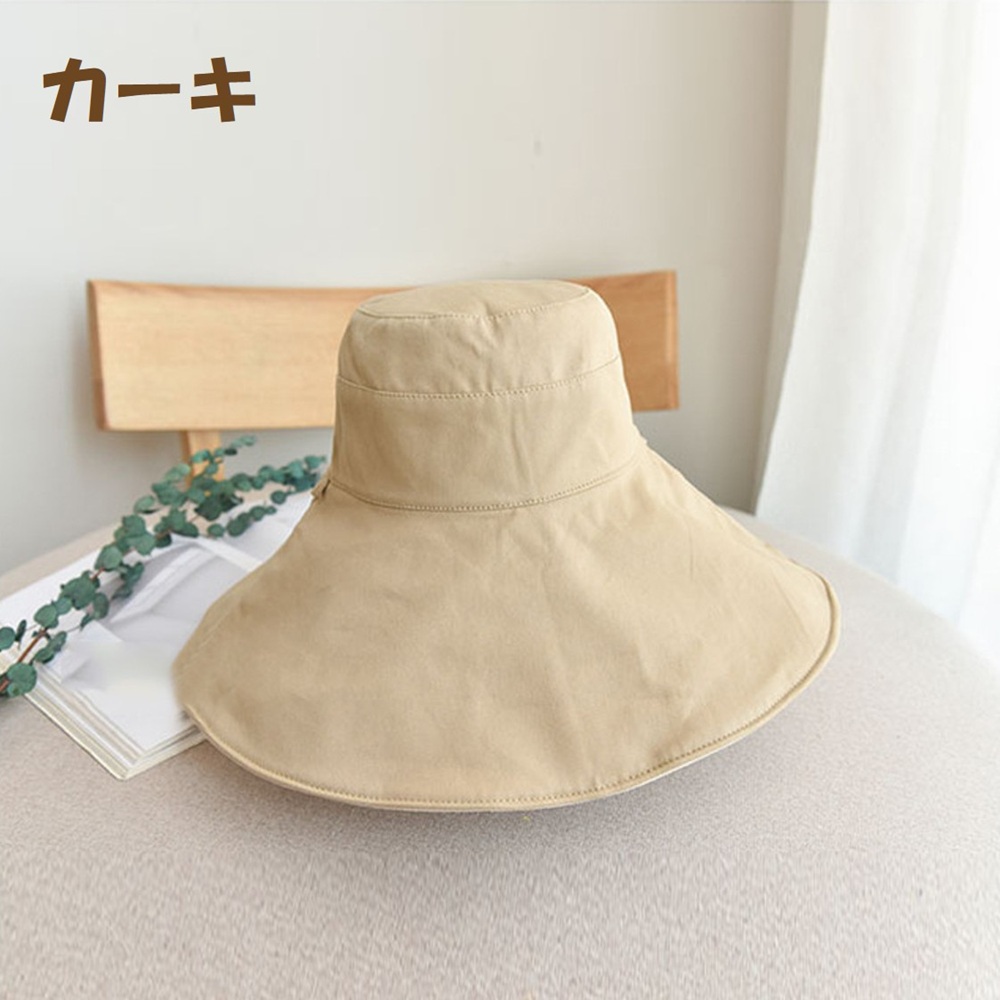 帽子 レディース 日よけ UVカット 綿100% つば広ハット アウトドア 夏