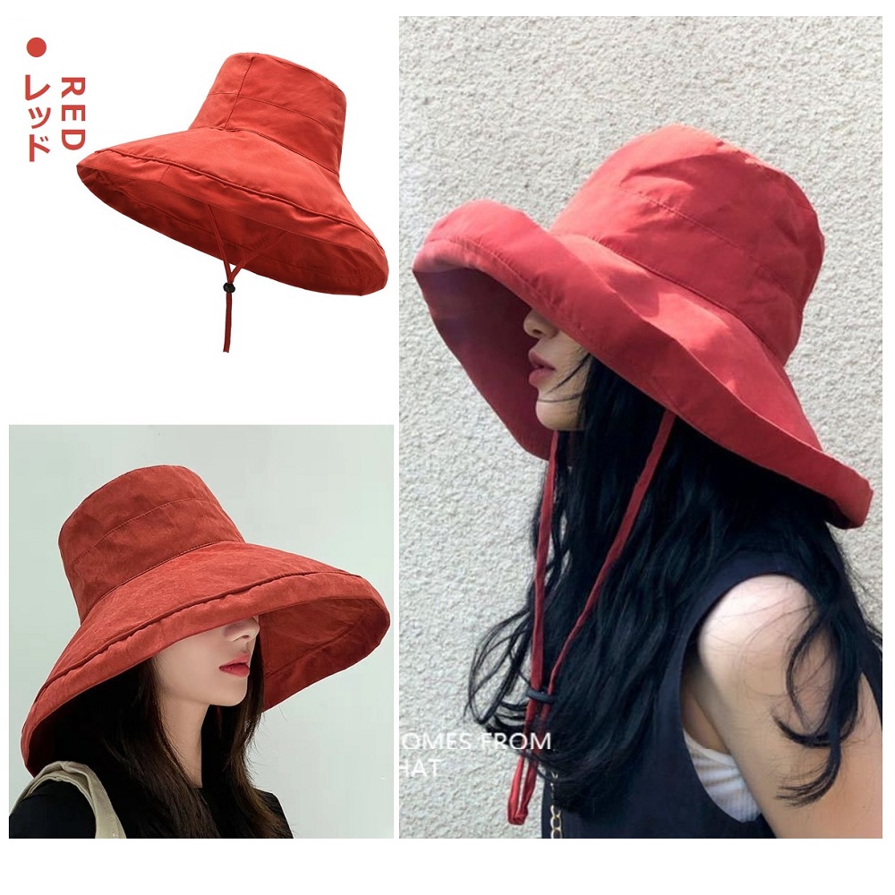 日よけ帽子 レディース おしゃれ つば広 ハット 夏 春 アウトドア 旅行 UVカット 紫外線対策 折りたたみ 紐付き 無地 飛ばない 小顔効果 送料無料