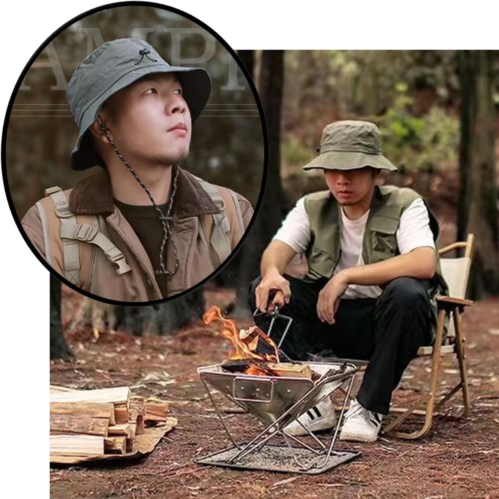 サファリハット 日焼け防止 帽子 uvカット 帽子 紫外線対策 折りたたみ 紐付き 無地 飛ばない 小顔効果 送料無料