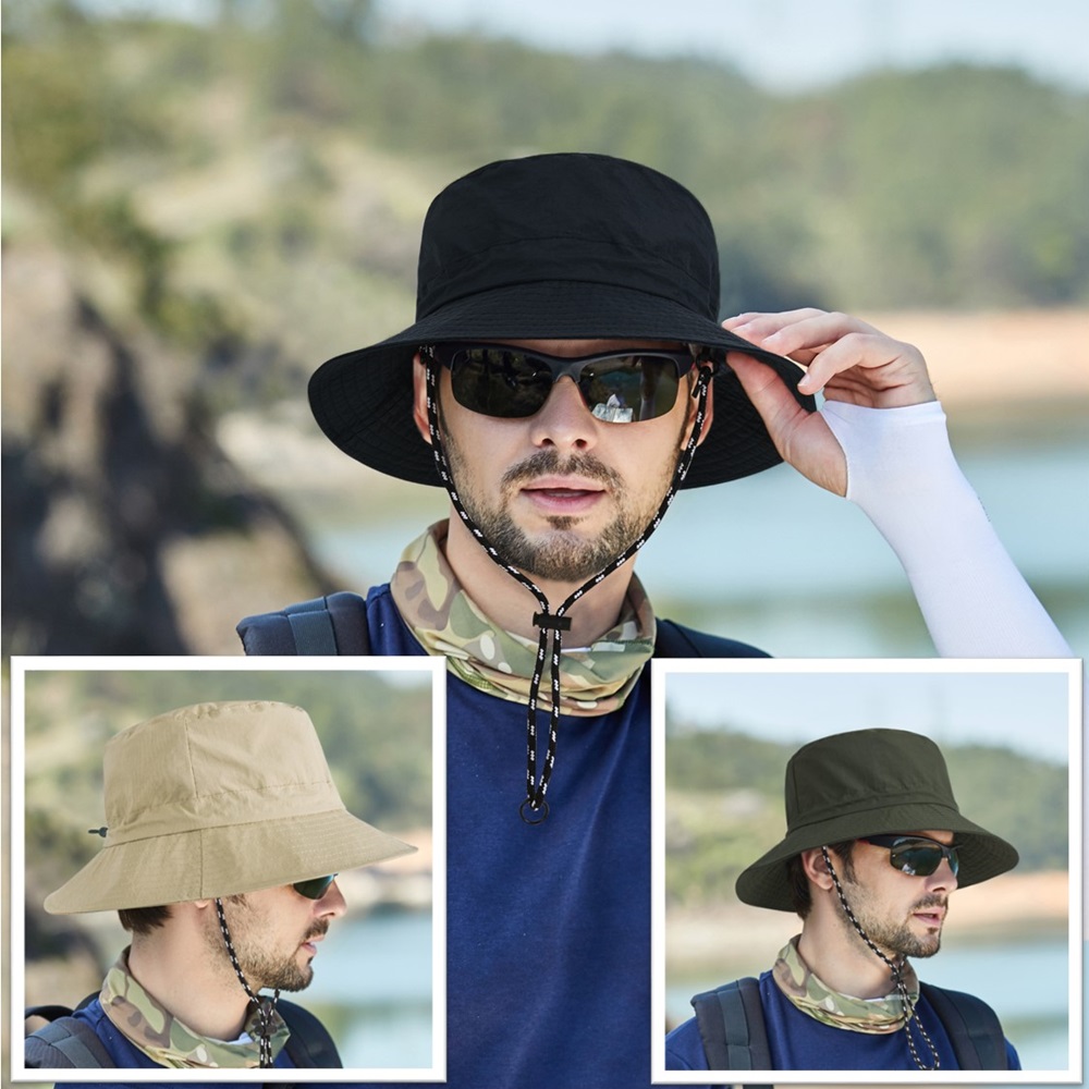 サファリハット 日焼け防止 帽子 uvカット 帽子 紫外線対策 折りたたみ 紐付き 無地 飛ばない 小顔効果 送料無料