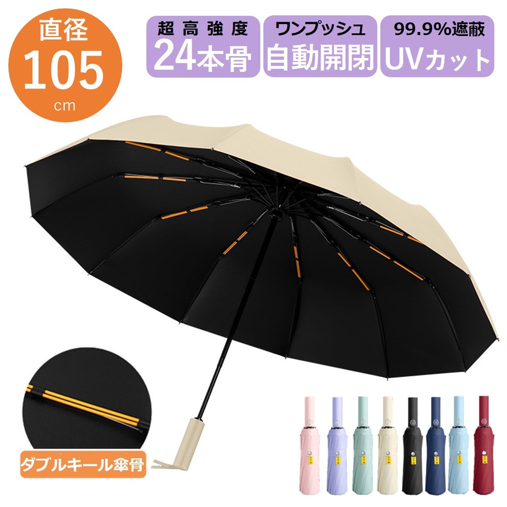 日傘 メンズ 折りたたみ傘 軽量 自動開閉 レディース 完全遮光 晴雨兼用 無地 送料無料