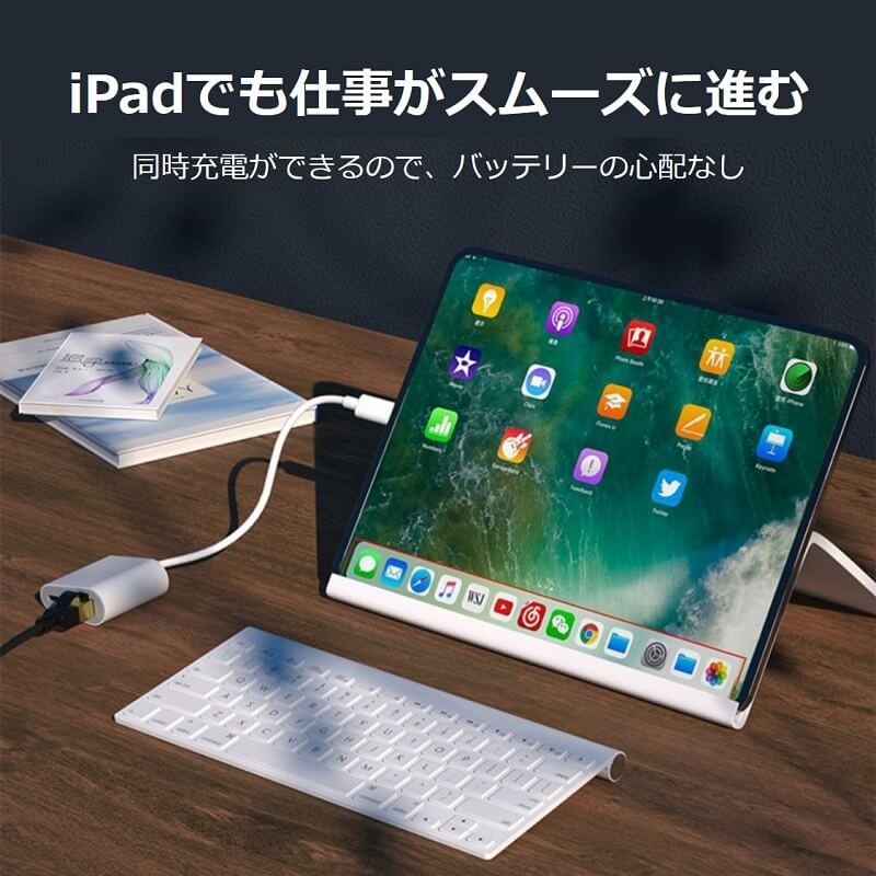 iPhone iPad 変換アダプタ カメラ OTG ケーブル 同時充電