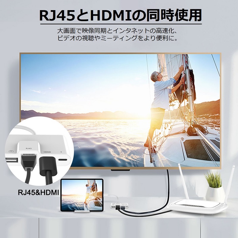 Lightning hdmi 有線LAN カメラデータ転送 OTG変換アダプタ