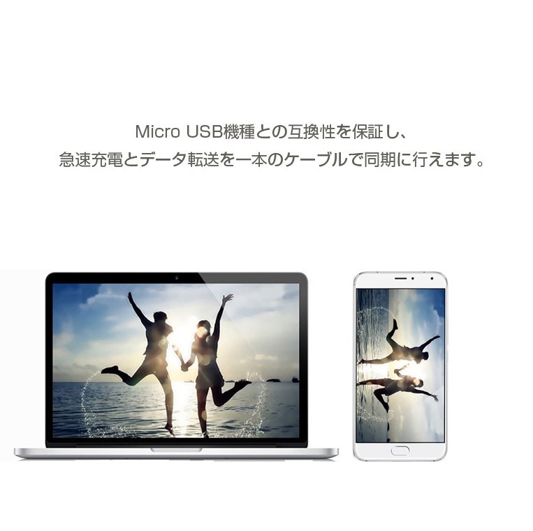 L型コネクタ microUSB 充電ケーブル Android usb  ケーブル 2m