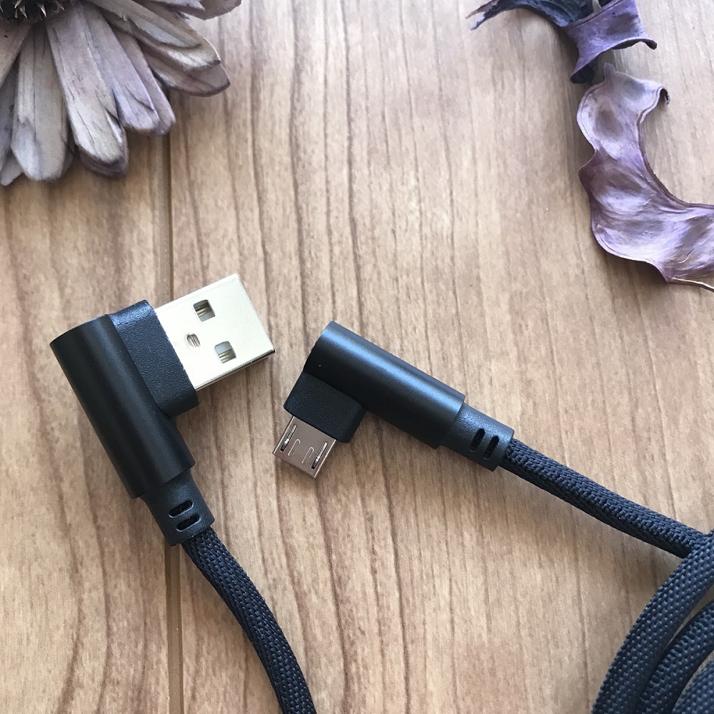 L型コネクタ microUSB 充電ケーブル Android usb  ケーブル 2m