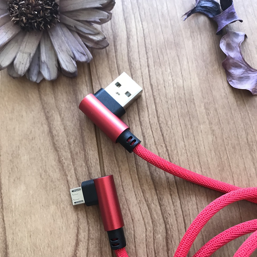 L型コネクタ microUSB 充電ケーブル Android usb  ケーブル 2m