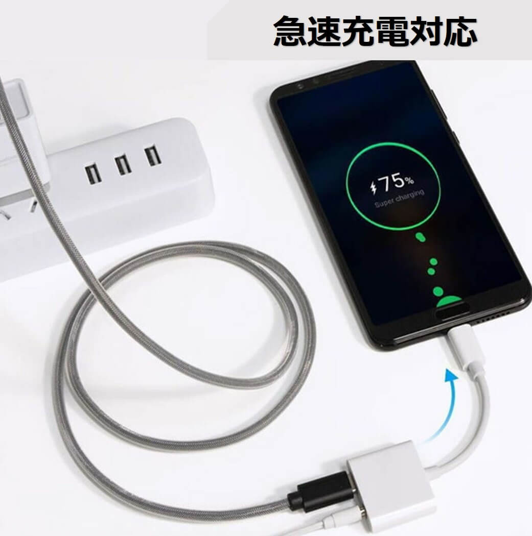 Lightning hdmi 有線LAN カメラデータ転送 OTG変換アダプタ