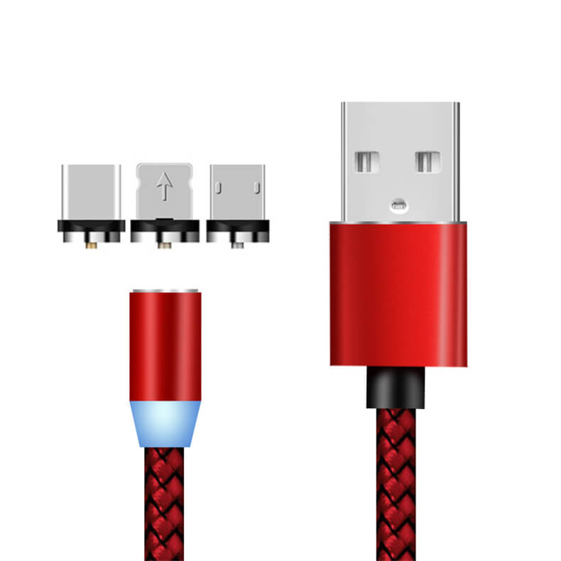 Lightning microUSB Type-C 3in1 充電ケーブル マグネット 急速充電 