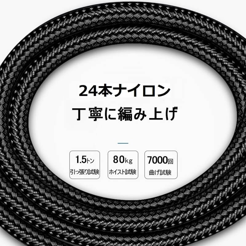 iPhone+microUSB+Type-C 充電ケーブル 3in1 急速充電 1.2m ナイロン編み 高耐久