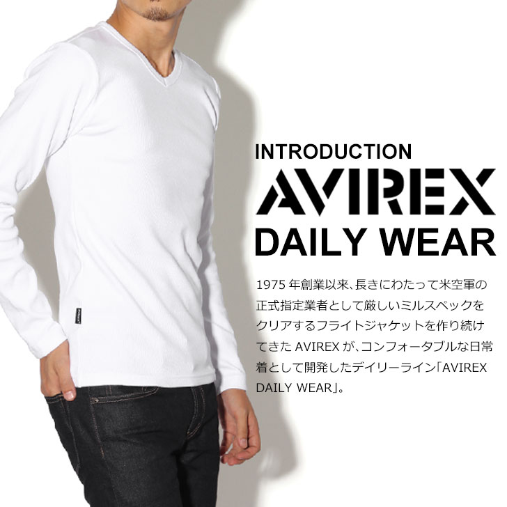 アビレックス AVIREX Tシャツ Vネック 長袖 メンズ アヴィレックス