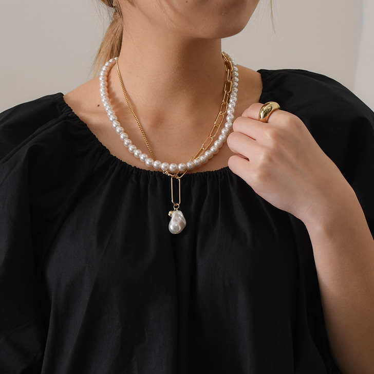 ネックレス レディース アクセサリー ジュエリー 淡水パール チェーン