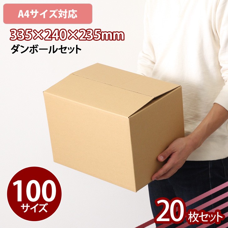 ダンボール 100サイズ A4 20枚セット 段ボール 梱包 配送 収納 保管