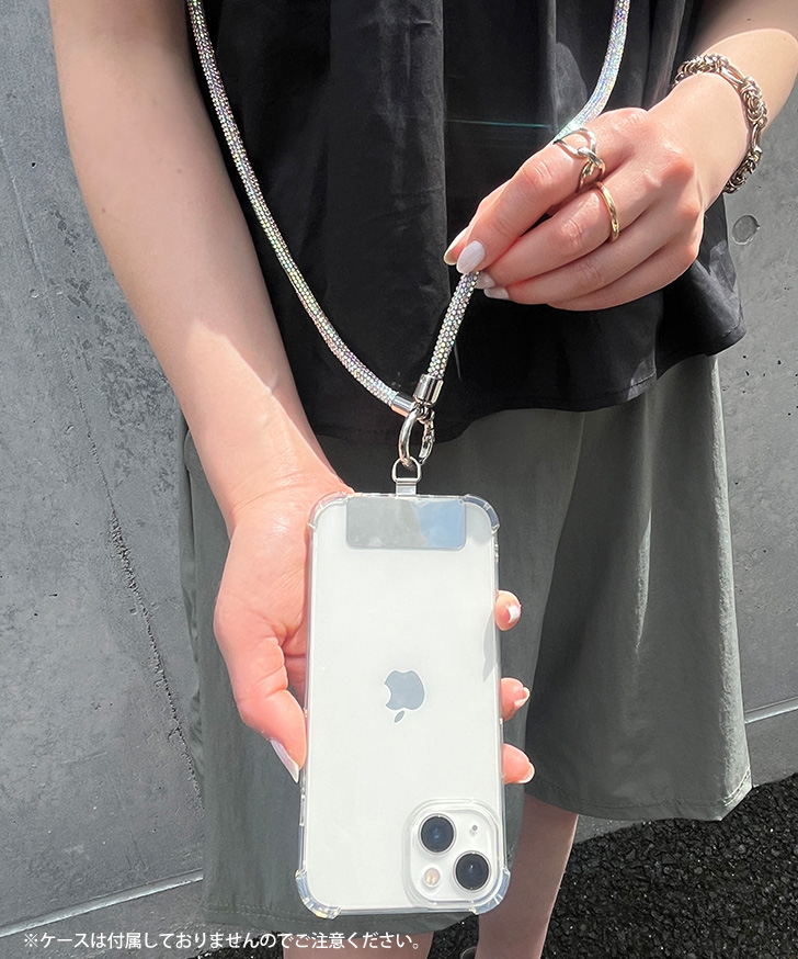スマホショルダーストラップ 紐 全機種対応 キラキラ ラインストーン