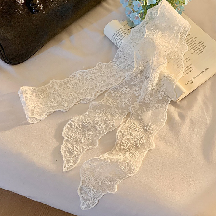 スカーフ ナロースカーフ レディース ストール 細長 レース シアー