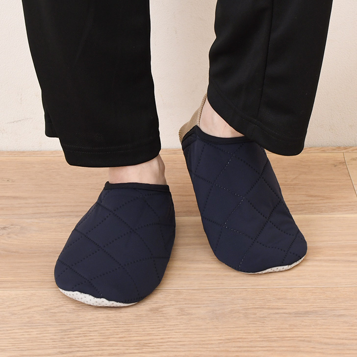 ルームシューズ かかと付き 滑り止め 洗える 冬 暖かい メンズ