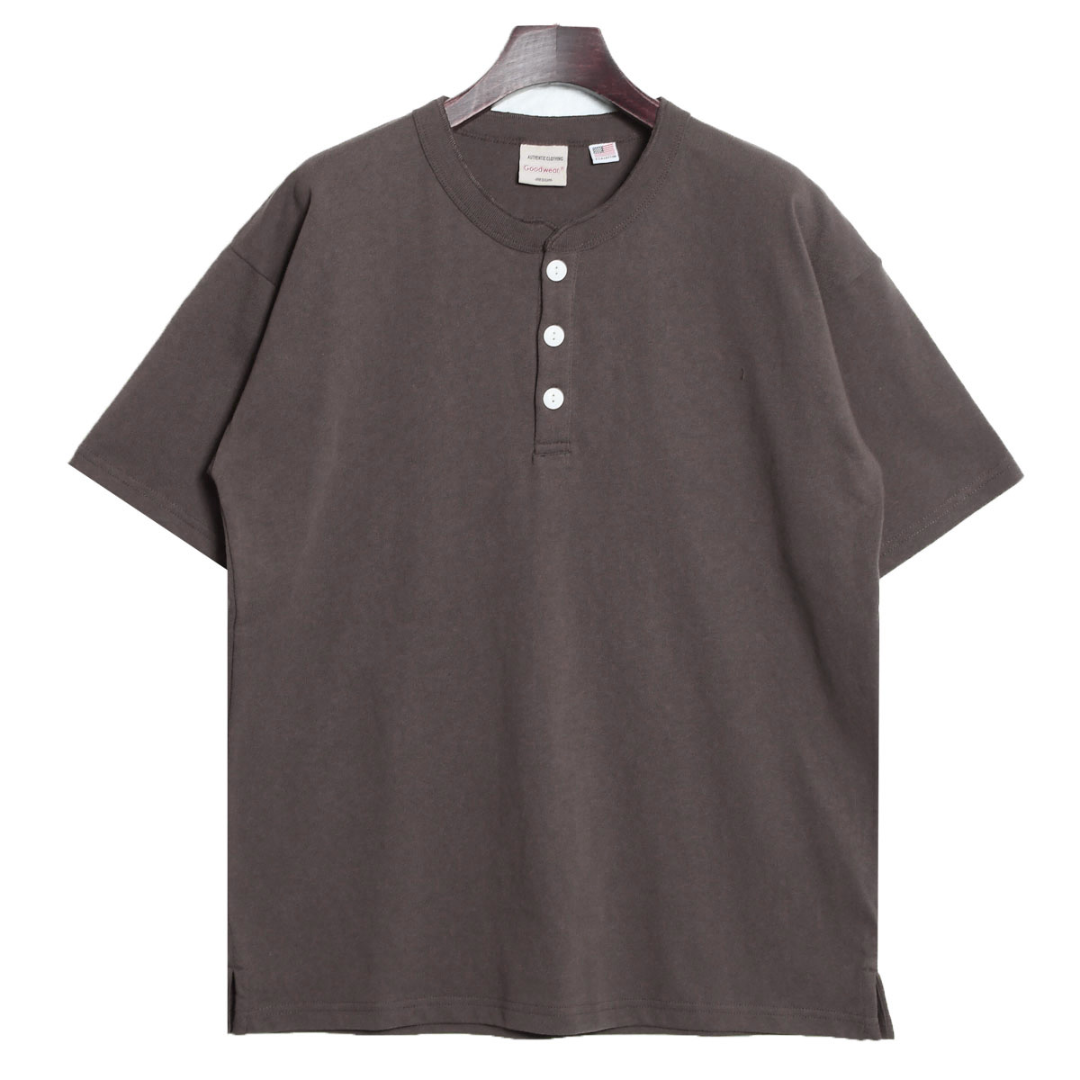 Goodwear（グッドウェア） 綿100％ Tシャツ 半袖 ヘンリーネック