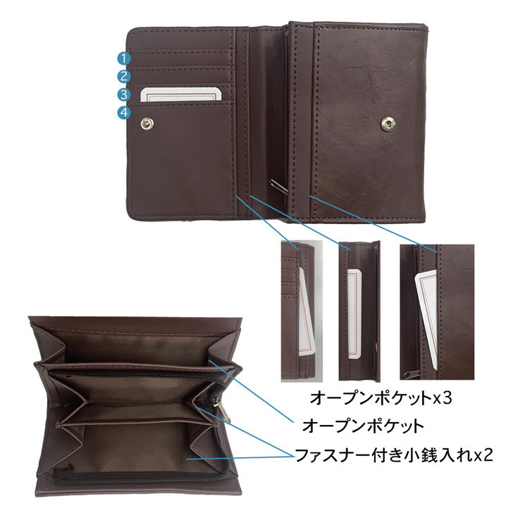 財布 財布 レディース 二つ折り コンパクト 小銭入れ カードケース