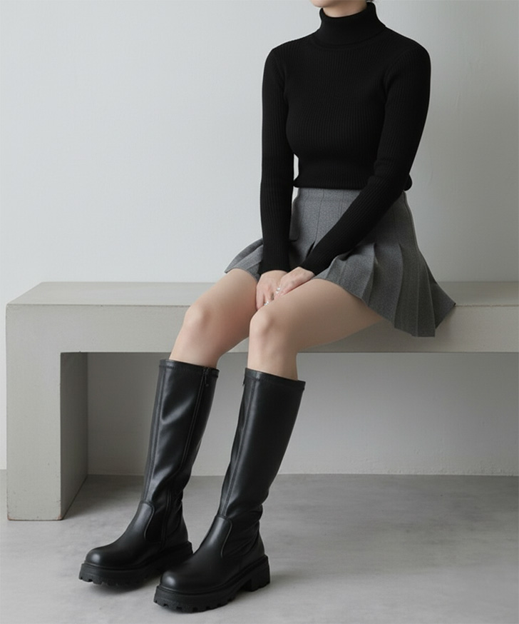 ロングブーツ 厚底 レディース 歩きやすい ブーツ 靴 シューズ