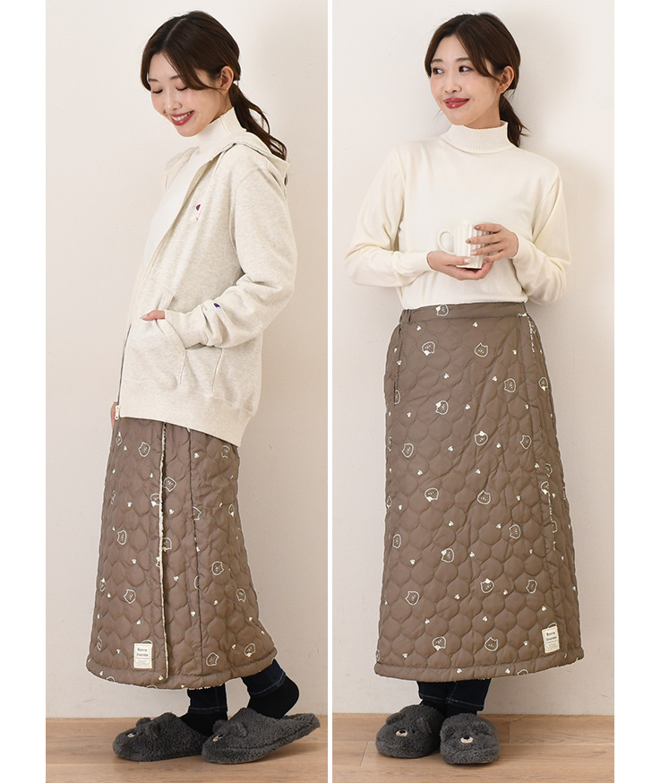 巻きスカート 防寒 ロング 腰巻きスカート 膝丈 フリーススカート 裏