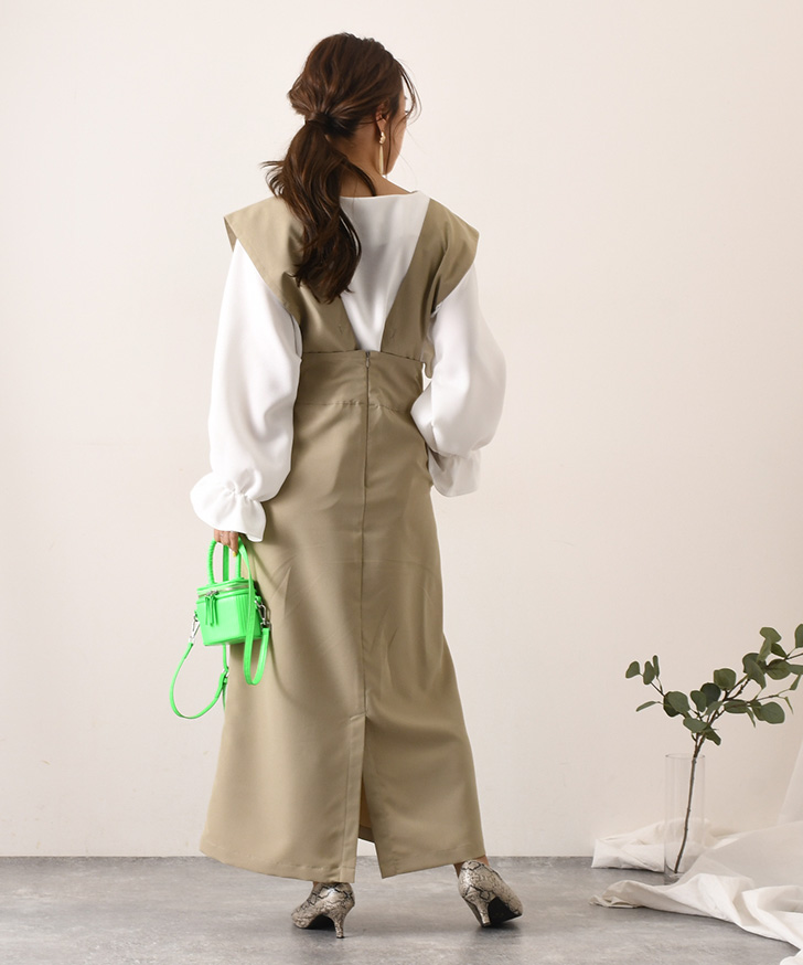 ジャンパースカート レディース ロング ワンピース 春 夏 ジャンスカ