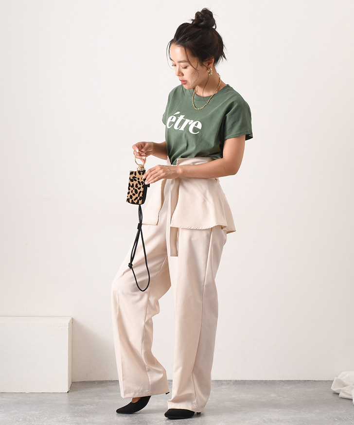 seeall ベルト付きスラックスパンツ ベージュ ベルト付きワイドセンタープレスパンツ【WCJ-TA-002BEG】 | WCJ